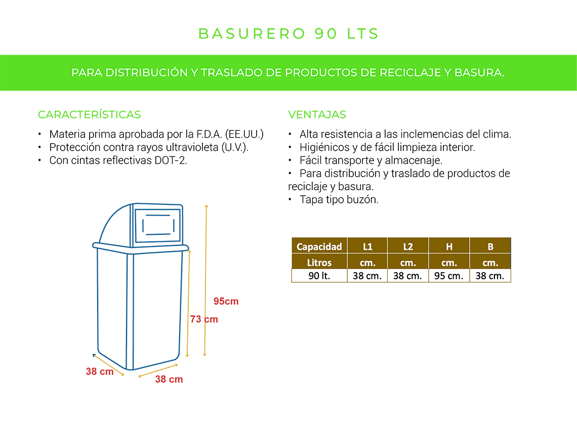 Basureros con Tapa Buzón - Imagen 3