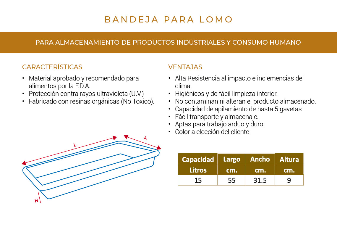Bandejas para lomo - Imagen 3